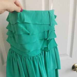 NWT Kelly Green Silk Tiered Ruffle Dress Laila